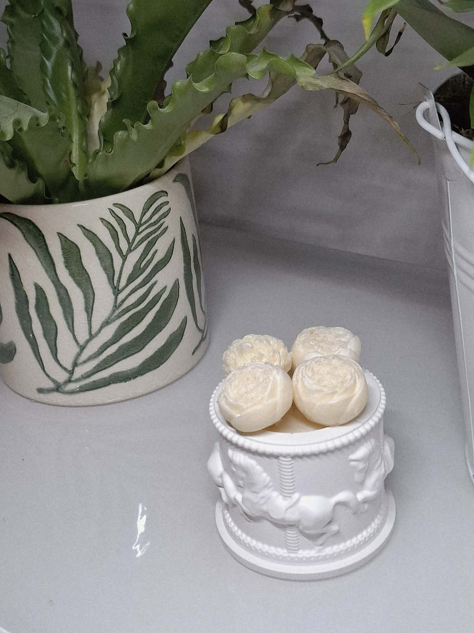 🌴 Bougie individuelle Monoï Pêche & ses 4 fondants parfumés 🍑